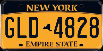 NY license plate GLD4828