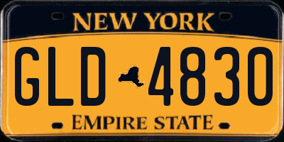 NY license plate GLD4830