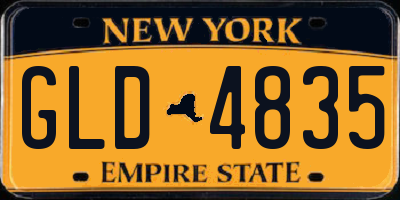 NY license plate GLD4835