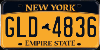 NY license plate GLD4836