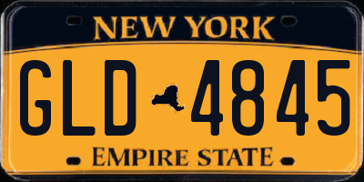 NY license plate GLD4845