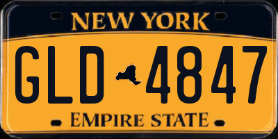NY license plate GLD4847