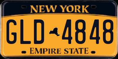 NY license plate GLD4848