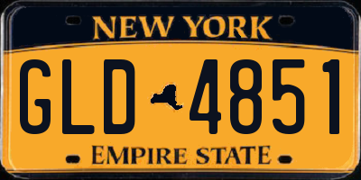 NY license plate GLD4851