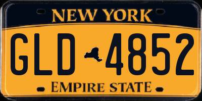 NY license plate GLD4852