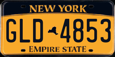 NY license plate GLD4853