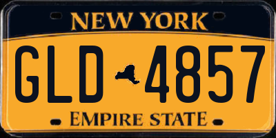 NY license plate GLD4857