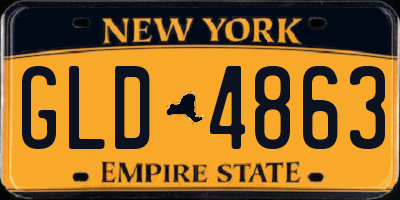 NY license plate GLD4863