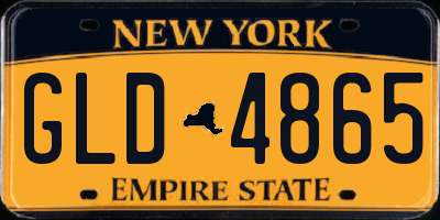 NY license plate GLD4865