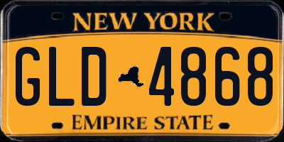 NY license plate GLD4868