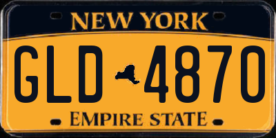 NY license plate GLD4870