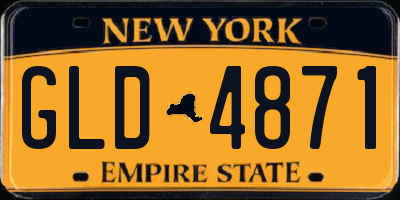 NY license plate GLD4871