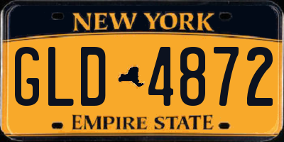 NY license plate GLD4872