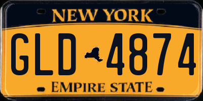 NY license plate GLD4874