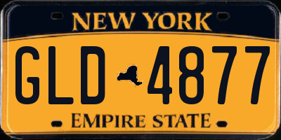 NY license plate GLD4877