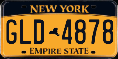 NY license plate GLD4878
