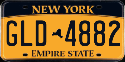 NY license plate GLD4882