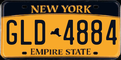 NY license plate GLD4884