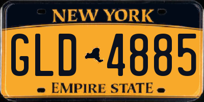 NY license plate GLD4885