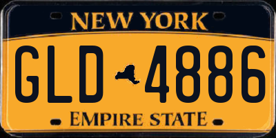 NY license plate GLD4886