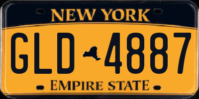 NY license plate GLD4887