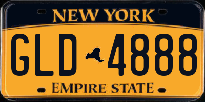 NY license plate GLD4888