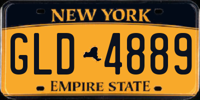 NY license plate GLD4889