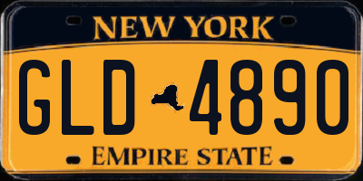 NY license plate GLD4890