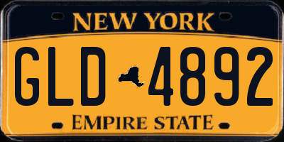 NY license plate GLD4892