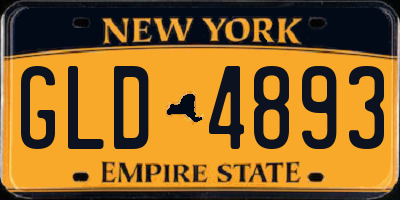 NY license plate GLD4893