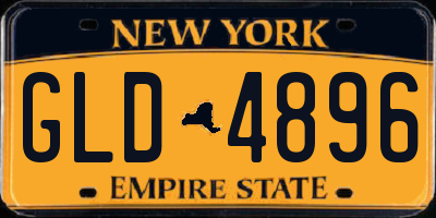 NY license plate GLD4896
