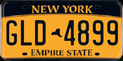 NY license plate GLD4899