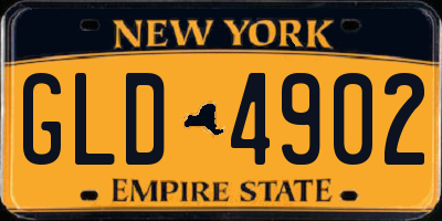 NY license plate GLD4902