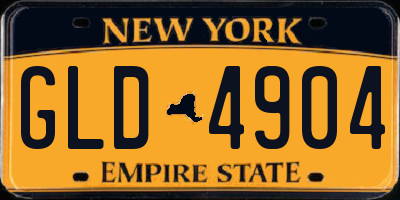 NY license plate GLD4904
