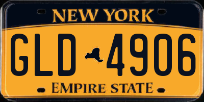 NY license plate GLD4906