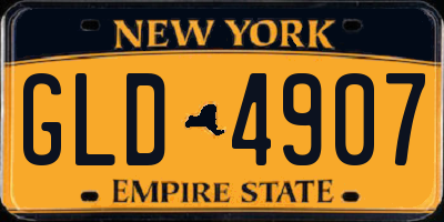 NY license plate GLD4907
