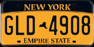 NY license plate GLD4908