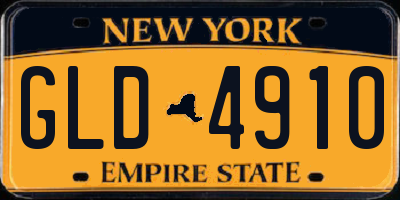 NY license plate GLD4910