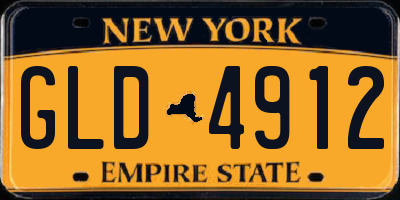 NY license plate GLD4912