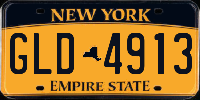 NY license plate GLD4913