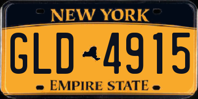 NY license plate GLD4915