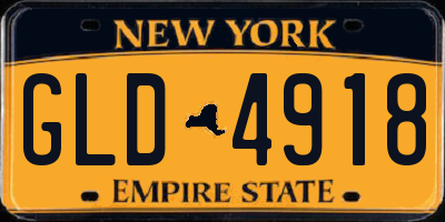 NY license plate GLD4918