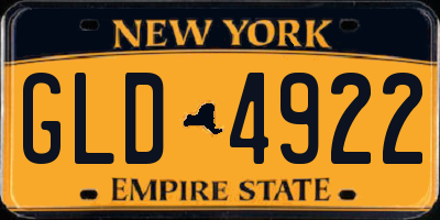 NY license plate GLD4922