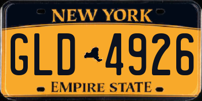 NY license plate GLD4926