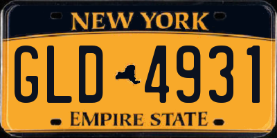 NY license plate GLD4931