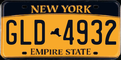 NY license plate GLD4932