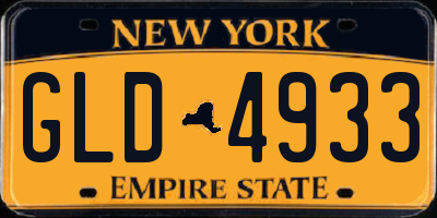 NY license plate GLD4933