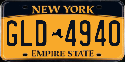 NY license plate GLD4940
