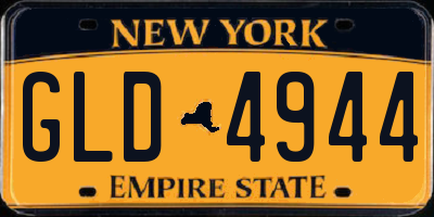 NY license plate GLD4944