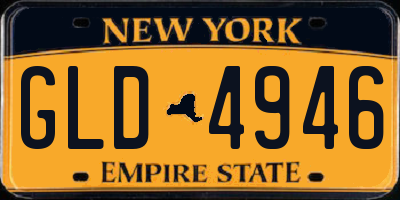 NY license plate GLD4946